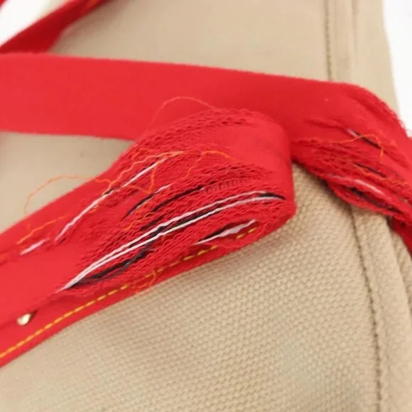 LOUIS VUITTON Antigua Hippo GM Tote Bag Beige Red M40032 LV Auth BA7007 - Picture 12 of 16